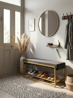 Todek Home Line Modern Bench  Puf | 120 cm - Antre, Giriş Holü, Ofis Için Şık Dekoratif Bench