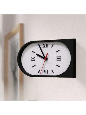 Hanart Istasyon Tipi Çift Taraflı Modern Dekoratif Duvar Saati Siyah