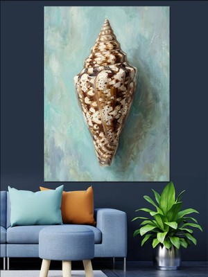 Tablomega Deniz Kabuğu Yakın Çekim Tablosu Dekoratif Kanvas - Mdf Ahşap Tablo