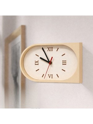 Hanart Istasyon Tipi Çift Taraflı Modern Dekoratif Duvar Saati Bej