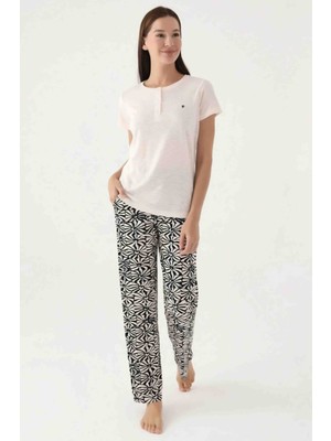 Dream Fashion Yumuşak Dokulu Kadın Kısa Kollu Pijama Takımı