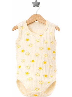 BabyToo %100 Pamuk Kız Bebek Güneş Desenli Atlet Body Çıtçıtlı Yazlık (1 Ay- 9 Ay)