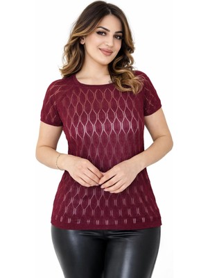 Lavella Kadın Triko Kısa Kol Bluz 12943 BGL-ST05309