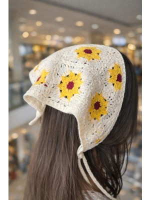 Emk Shop Soft Blossom Desenli Örgü Bandana
