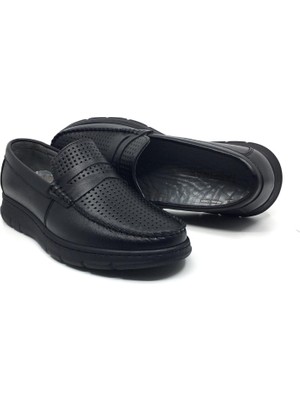 Taşpınar Ayakkabı Taşpınar 020 %100 Hakiki Deri Ortopedik Erkek Yazlık Rahat Günlük Lofer Delikli Ayakkabı 39-45