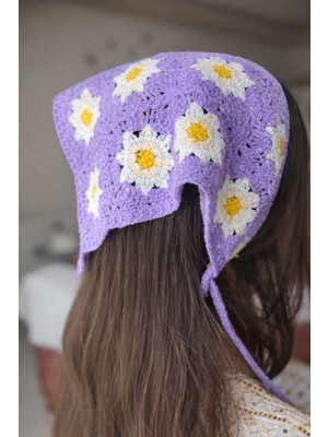 Emk Shop Soft Blossom Desenli Örgü Bandana