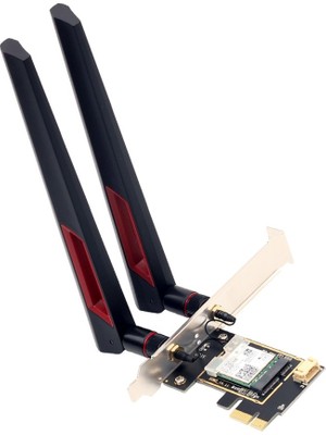 Store Of Wifi Wifi 6 Ağ Kartı, Intel AX200 Çipli, Pcıe, Dual-Band (2.4/5GHz), Bluetooth 5.2, 2X10 Dbi Antenli