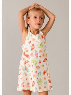 Mayoral Kız Çocuk Desenli Elbise - 03940