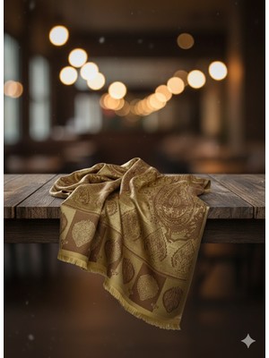 Etnik Desen Yaprak Desenli Şal