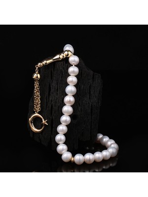 İskender Tesbih Orijinal Inci Taşlı Ay Yıldız Imame Detaylı Altın Tesbih