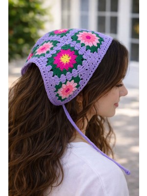 Emk Shop Soft Blossom Desenli Örgü Bandana