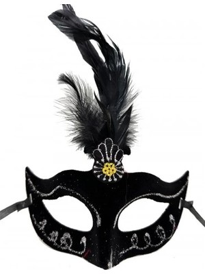 Nexgen Siyah Tüylü Süet Parti Maskesi