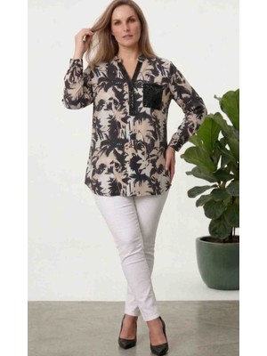 Modelist Pul Payet Işlemeli Oversize Şık Gömlek