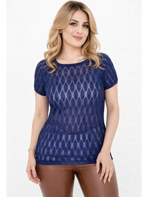 Lavella Kadın Triko Kısa Kol Bluz 12943 BGL-ST05309