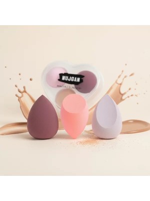 Olinea 3'lü Makyaj Süngeri Seti Kalpli Kutu