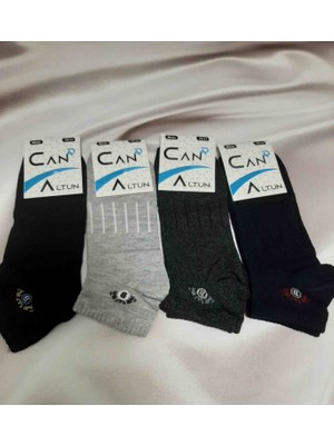Shine Elagance Siyah Lacivert Gri Antrasit Minik Desenli 4'lü %80 Pamuk Cotton Erkek Patik Çorap