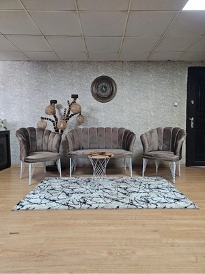 Sevinç Mobilya Gold Kaplama  Tel Ayak Papatya Çay Seti Koltuk Takımı , Balkon, Salon, Ofis, Cafe Koltuk Takımı