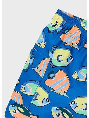 Mayoral Erkek Çocuk Desenli Bermuda Yüzme Şort Mavi - 03612