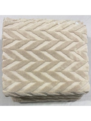 Kumaşçıtr Kaymaz Tabanlı Well Soft Koltuk & Çekyat Örtüsü 170×215 cm – Zigzag Desen Taş Rengi