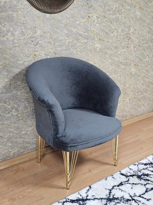 Sevinç Mobilya Tekli Teddy Gold Kaplama Telli Ayak Çay Seti Koltuk Tekli Berjer , Balkon, Salon, Ofis