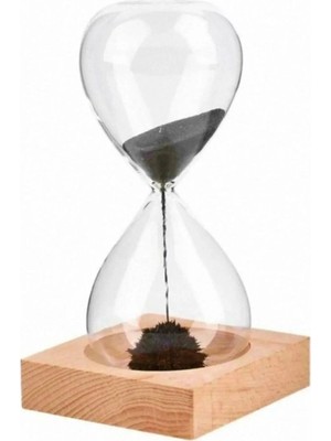 Urfakent Mıknatıslı Cam Kum Saati – Dekoratif Metal Tabanlı, Manyetik Kum Akışlı Masaüstü Zaman Ölçer