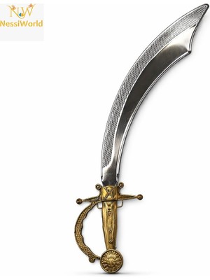 Urfakent Parlak Metal Görünümlü Eskitmabe Kzalı Plastik Korsan Kılıcı 45 cm