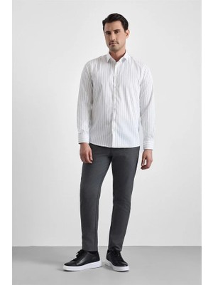 Süvari Lacivert Slim Klasik Yaka Casual Gömlek