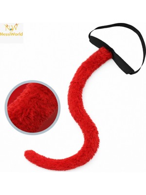 Urfakent Kırmızı Peluş Kuyruk Şekil Verilebilir 70 cm