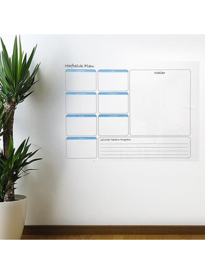 Urfakent Buffer® Haftalık Planlayıcı Manyetik Duvar Stickerı Takvim 56 cm x 70 cm