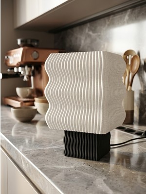 Designobee Ritim - Modern Masa ve Gece Lambası – Ambiyans Lambası, Dekoratif LED Abajur, E14 Duy