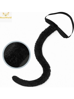 NessiWorld Siyah Peluş Kuyruk Şekil Verilebilir 70 cm
