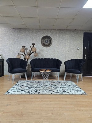 Sevinç Mobilya Gold Kaplama  Tel Ayak Papatya Çay Seti Koltuk Takımı , Balkon, Salon, Ofis, Cafe Koltuk Takımı