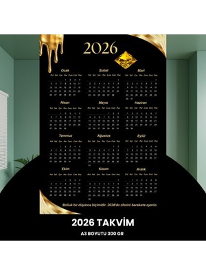 Urfakent Takvim 2026 Premium A3 300 gr Dijital Baskı Elmas