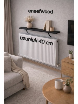 Feyza Design Petek Üstü Raf 40X15 Siyah Metal Ayaklı Dresuar