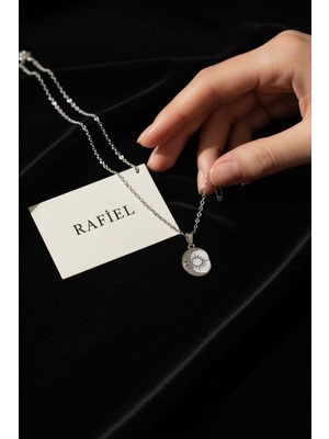 Rafiel Rafıel  Güneş Figürlü Minimal Zincir Çelik Zincir Kolye - Işıltılı Kadın Takı - 44 cm Kolye