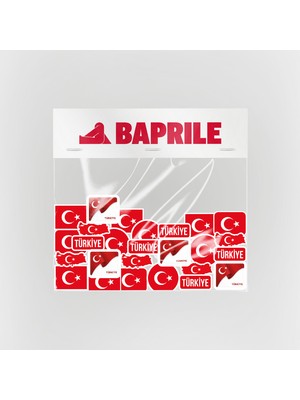 Baprile Ay Yıldız Türkiye Sticker Paketi 26 Parça Kaliteli Su Geçirmez Bayrak Etiket Seti