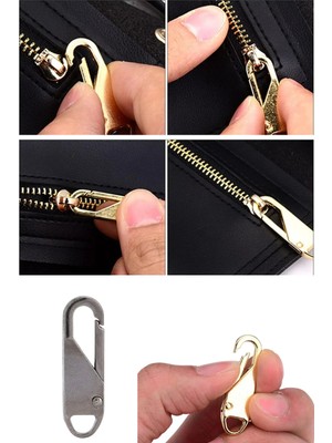 Tonkut Fermuar Sürgüsü Başlığı Yedeği Dikiş Gerektirmez Pratik Takılan Fermuar Başlığı (1 Adet)