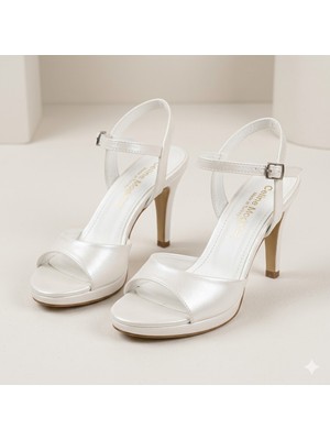 Kindep (Erbay) Tek Bant Topuklu Kadın Ayakkabı Sedef