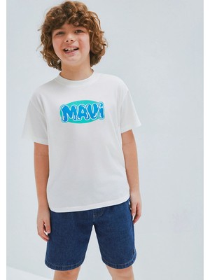 Mavi Mavi Baskılı Ekru Tişört 6610443-70057