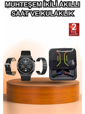 Calperia Dijital Göstergeli Bluetooth Kulaklık ve Bildirim Görebilen Akıllı Saat Alarm ve Titreşim