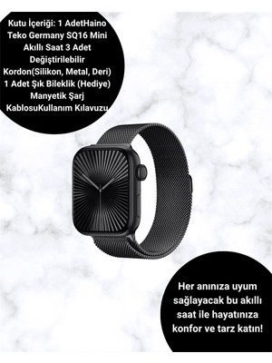 Calperia Akıllı Saat Sq-16 Mini Series 10 | Unisex Tasarım, Sağlık ve Spor Takibi