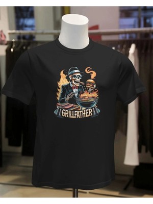 Hediyenza Grill Father, Babalar Günü T-Shirt, Baba T-Shirt, Doğum Günü Hediyesi T-Shirt