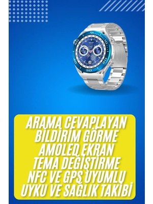 Calperia 2025 Model Yuvarlak Ekran Android ve Ios Uyumlu Gps Takibi Yapabilen Akıllı Saat