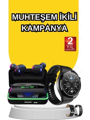 Calperia Yeni Nesil Akıllı Saat ve Bluetooth Kulaklık Titreşim Bildirimleri Uyku Takibi