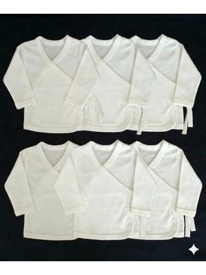 Tomuycuk Dış Zıbın Ipli Bağlamalı Yenidoğan 6'lı % 100 Pamuklu Bebek Zıbın Hediyelik Bebek Giyim Cilt Dostu Ekonomik Paket