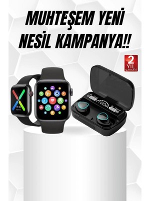 Calperia Kaliteli Akıllı Saat ve Kaliteli Bluetooth Kulaklık Anc Özelliği Uzun Pil Ömrü