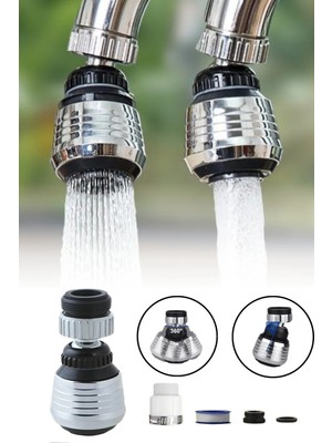 Tonkut Su Tasarruflu 2 Modlu Musluk Başlığı Kısa 360° Döner Anti Sıçrama Mutfak & Banyo Uyumlu