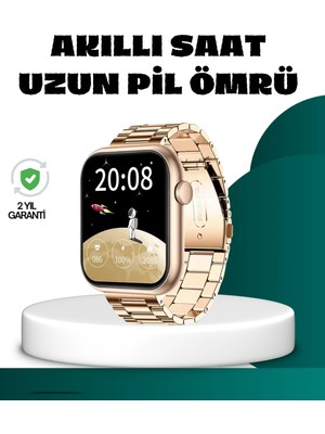 Calperia Bluetooth Arama Özellikli Akıllı Saat Uzun Pil Ömürlü