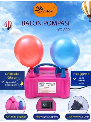 Yage YG-899 Elektrikli Çift Başlıklı Balon Pompası