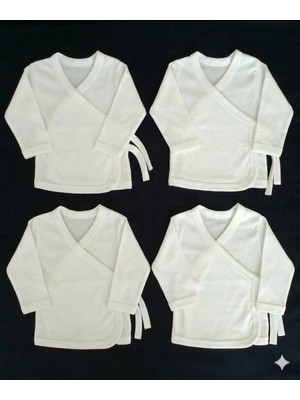 Mini Panda 4 Lü Bebek Dış Zıbın Ipli Bağlamalı Yenidoğan %100 Pamuk